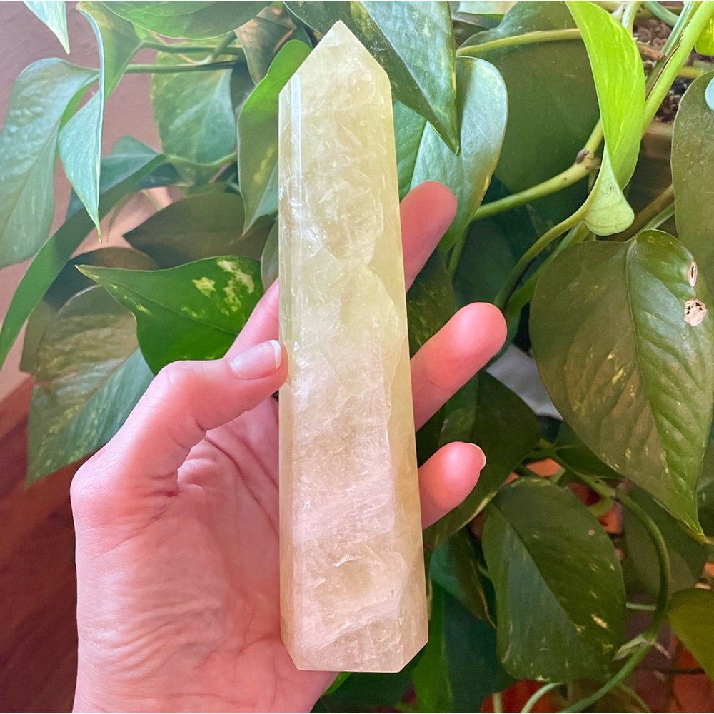 ☀️Tall Citrine Crystal Tower w/ Flash⚡️& Rainbows~approx 6.75”